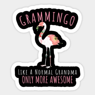 Womens Grammingo Like An Grandma Only Awesome Floral Flamingo Sticker